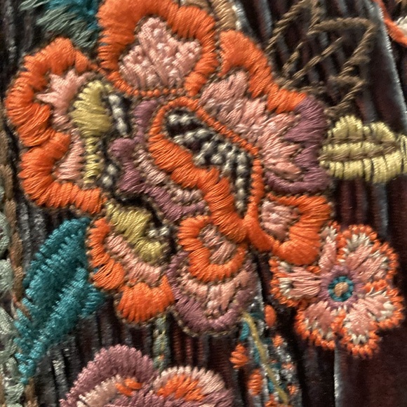 Johnny Was Embroidered Floral Velour Kimono Size Small - Picture 3 of 11